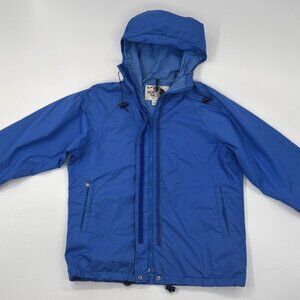 Vintage 70s North Face Jacket Womens Large Blue GoreTex Hooded Rain Windbreaker